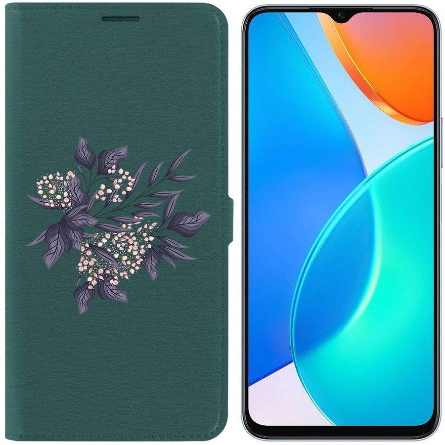 

Чехол-книжка Eco Book для Honor X6 Розовые бутоны, Зеленый