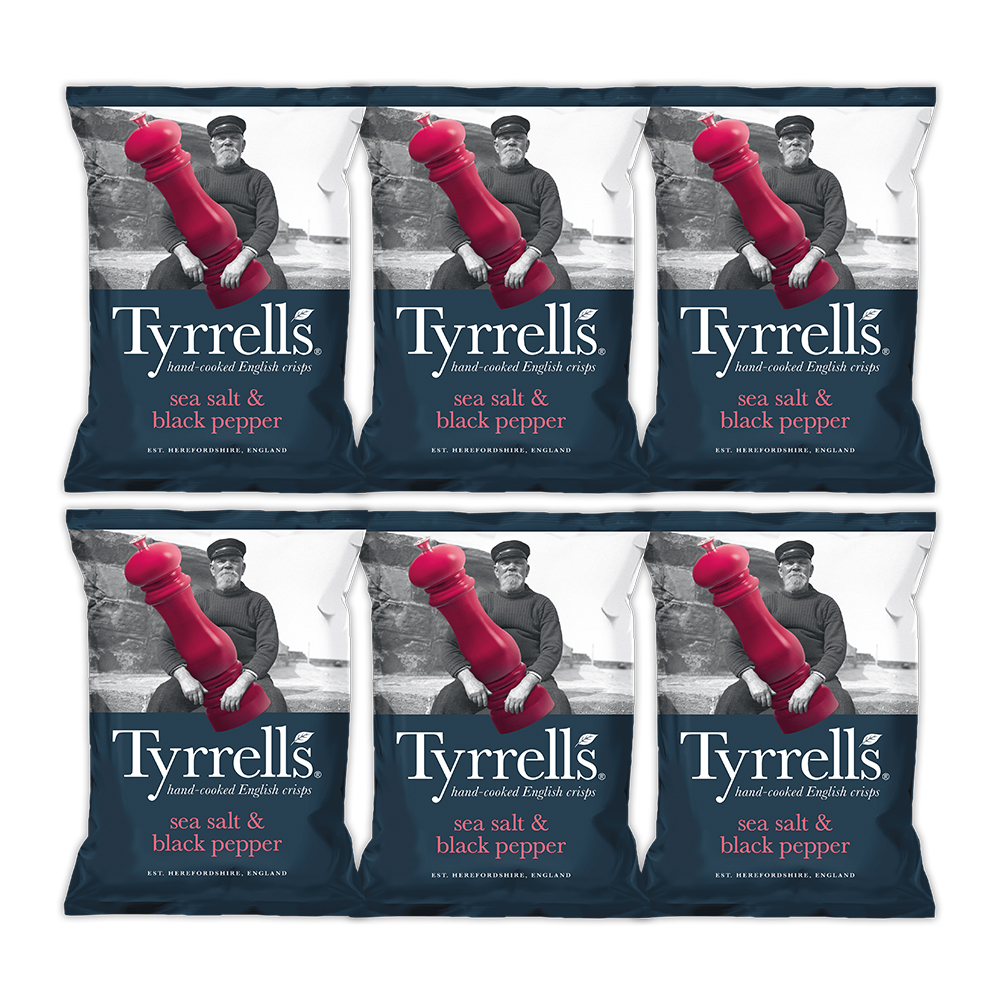 

Чипсы картофельные TYRRELLS с черным перцем и морской солью 150г /6