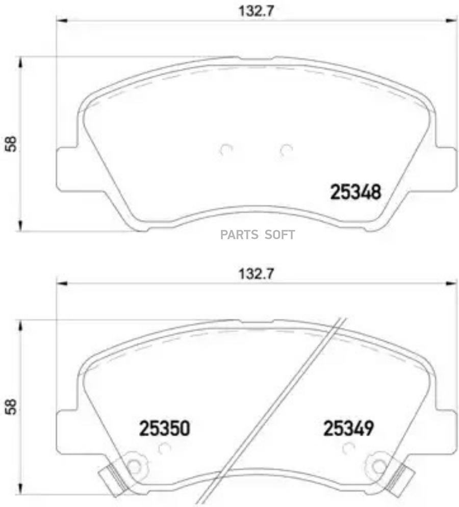 

Тормозные колодки brembo P18025