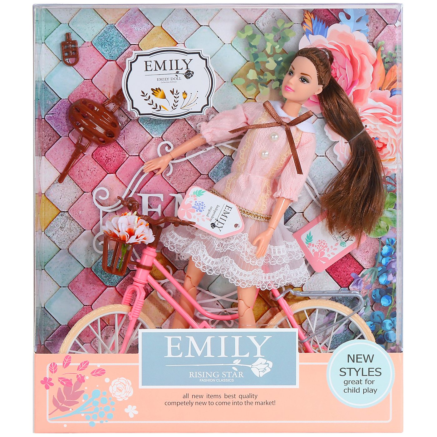 

Кукла Эмили с велосипедом на прогулке, 28 см Emily
