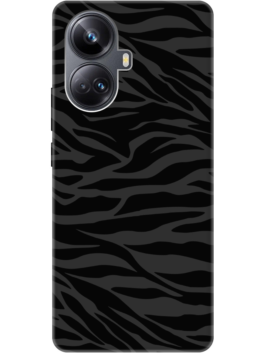 

Силиконовый чехол на Realme 10 Pro+ с рисунком "Зебра" Soft Touch черный, 20000327