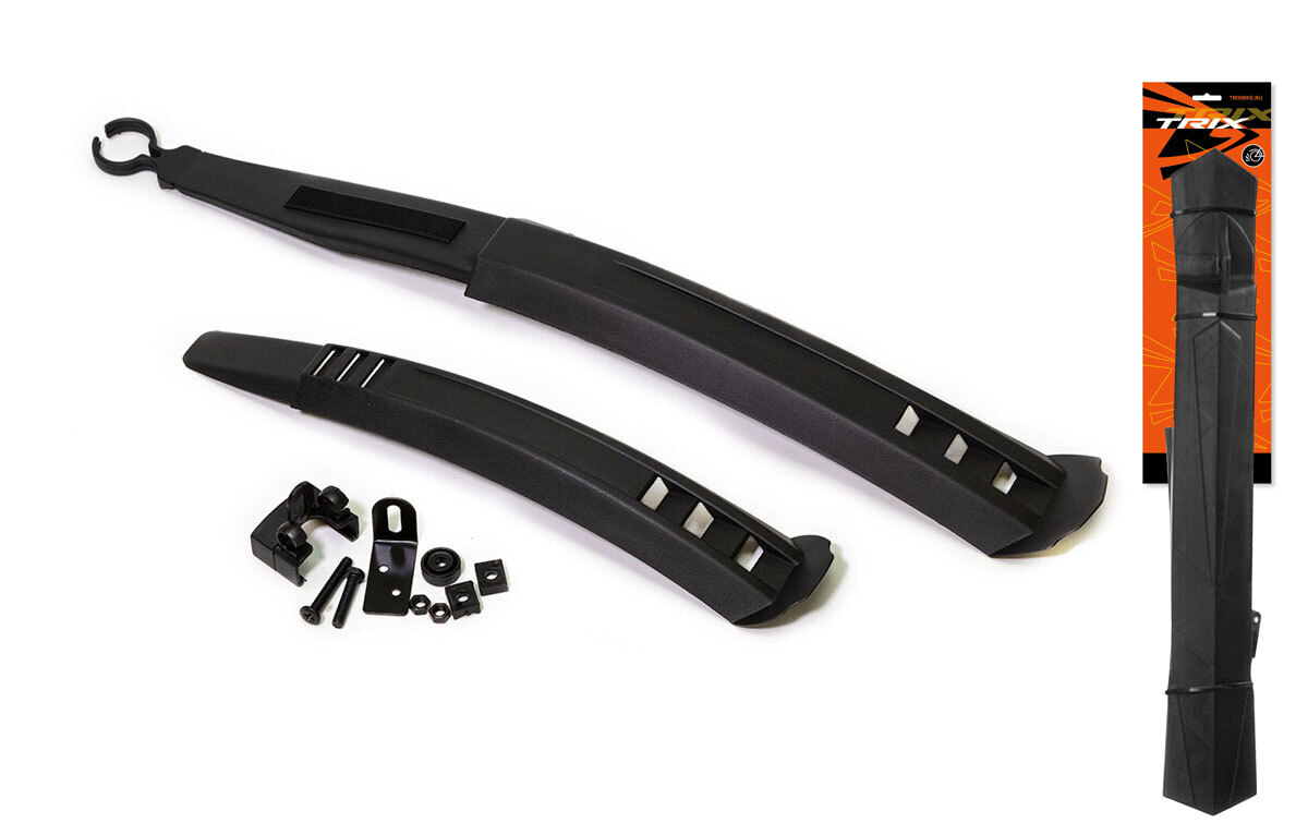 

Крылья TRIX 24" , к-кт перед./задн., крепеж: перед. за бустер вилки, задн. двойное за рам, Черный