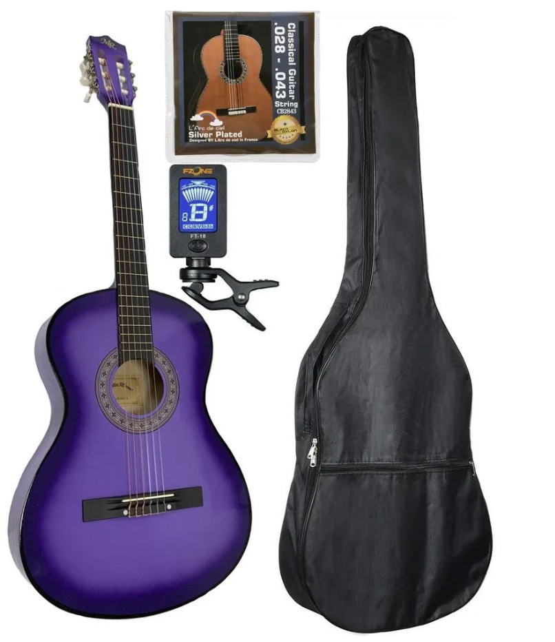 Набор начинающего гитариста (размер 7/8) фиолетовый
