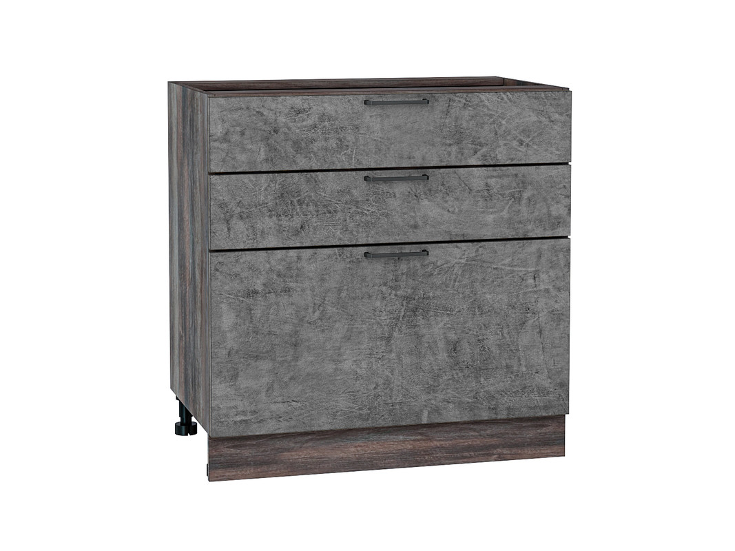 

Напольный шкаф 803 с 3-мя ящиками МС Хелмер Сурская мебель ЛДСП цвет Дуб Кальяри/Бетон Ф53, Серый, Хелмер