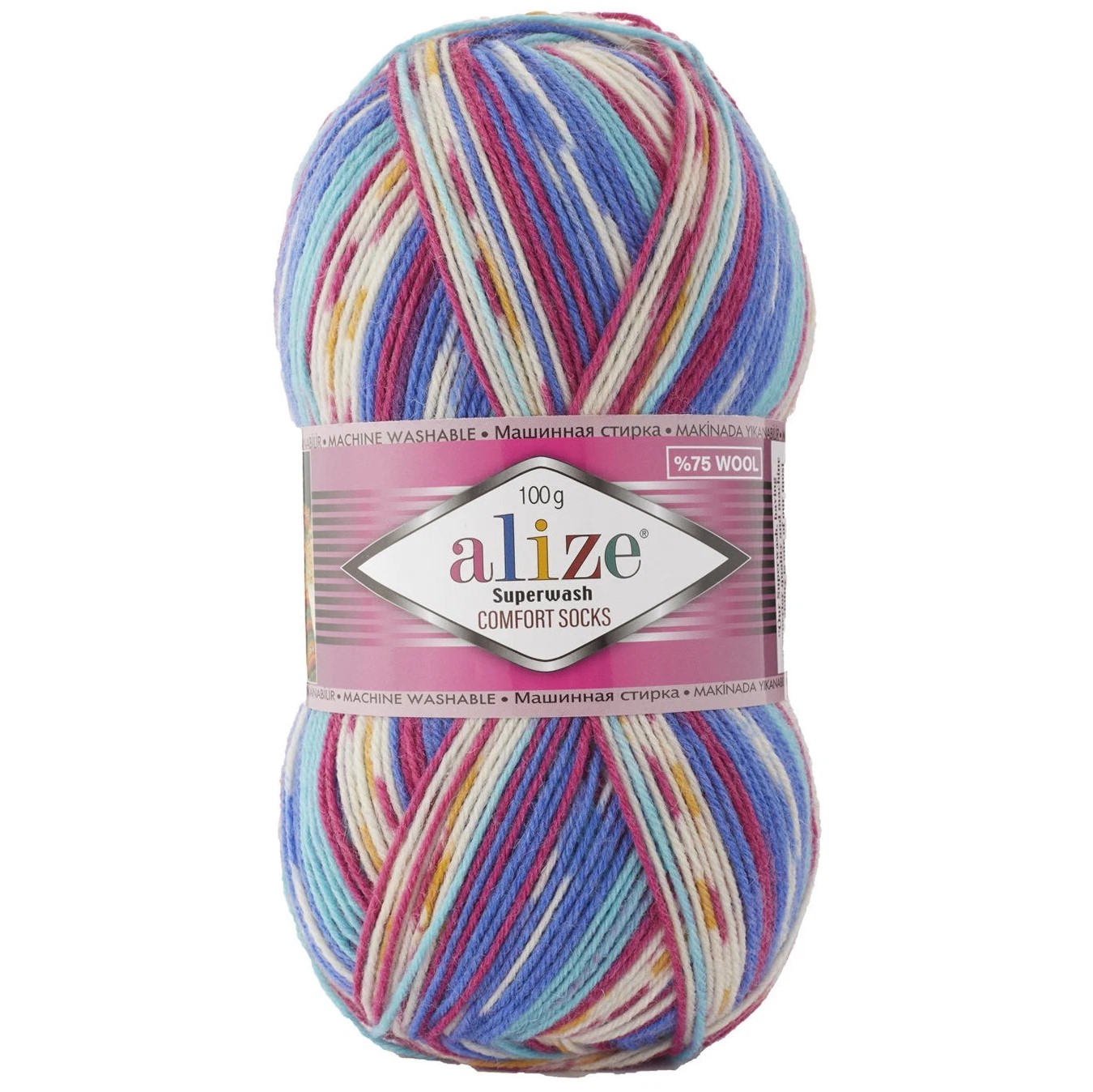 

Пряжа Superwash comfort socks 75% шерсть, 25% полиамид 420м/100гр (7654), Синий