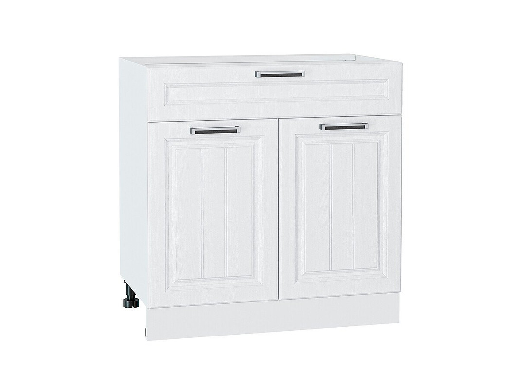 

Напольный шкаф 801М с 2-мя дверцами и ящиком МС Прага Сурская МДФ Белый/Белое дерево Ф51М, Прага