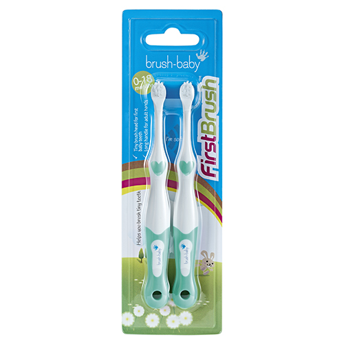 фото Зубная щетка brush baby firstbrush бирюзовая 2шт. brb103/104 teal brush-baby