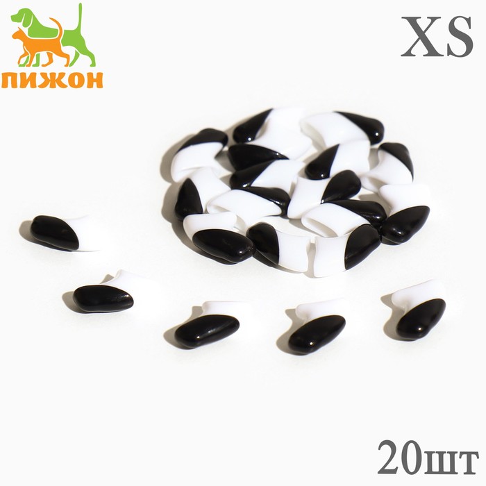 Антицарапки для кошек Пижон двухцветные белые/чёрные размер XS