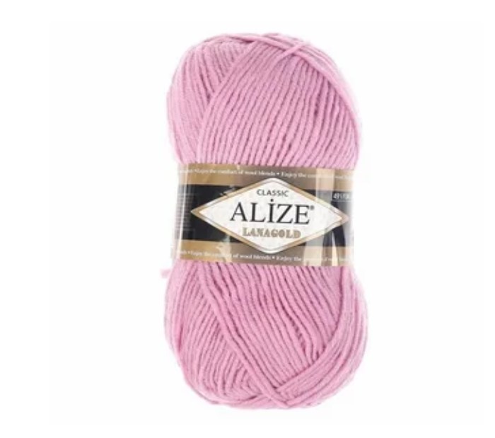 

Пряжа Lanagold 51% акрил, 49% шерсть 240м/100гр (98 розовый)