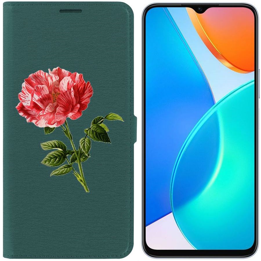 

Чехол-книжка Eco Book для Honor X6 Рисованная роза, Зеленый
