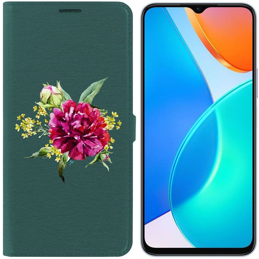 

Чехол-книжка Eco Book для Honor X6 Цветочная акварель, Зеленый