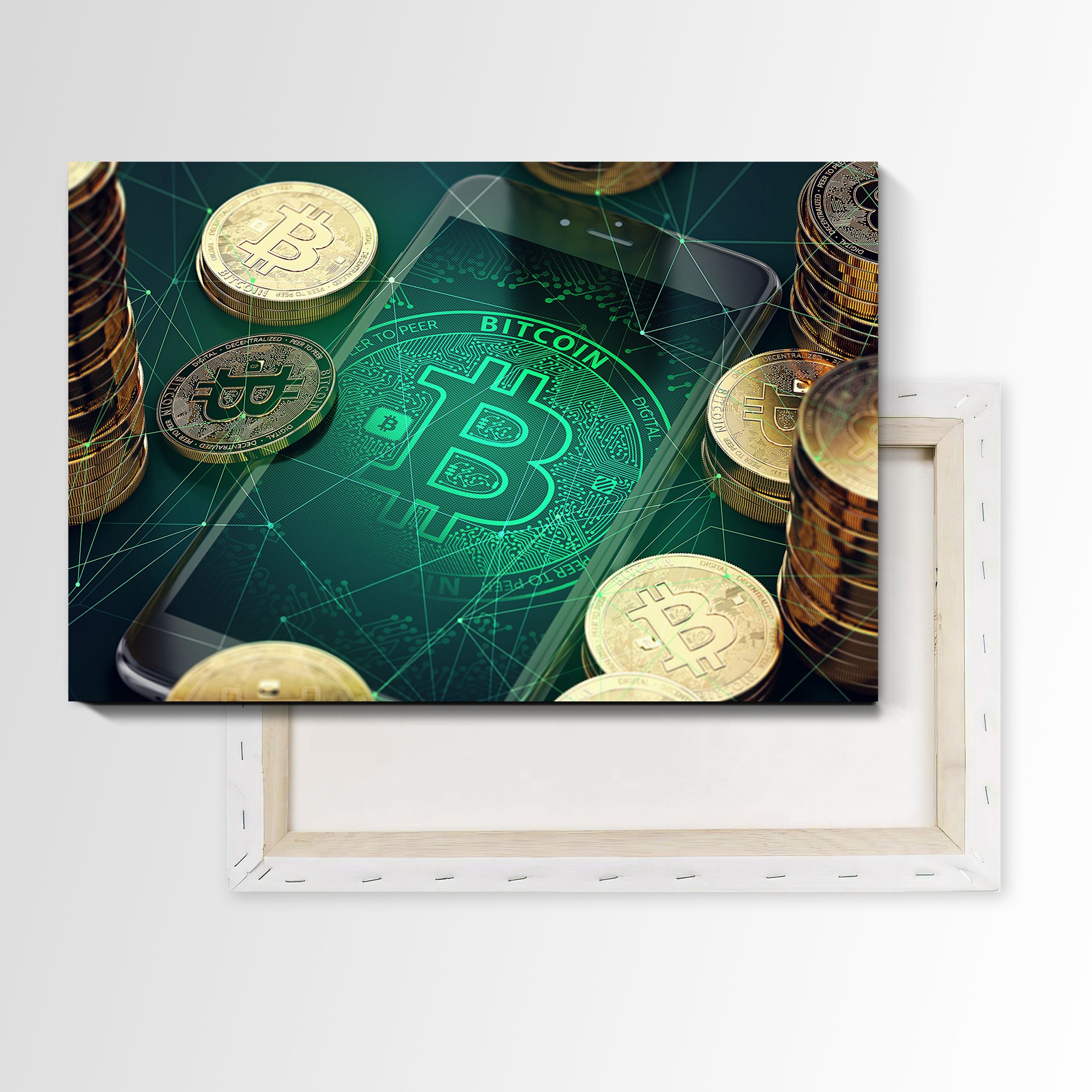 

Картина Prostokartina на холсте Биткоин 90х135 см 664359774, 664359774