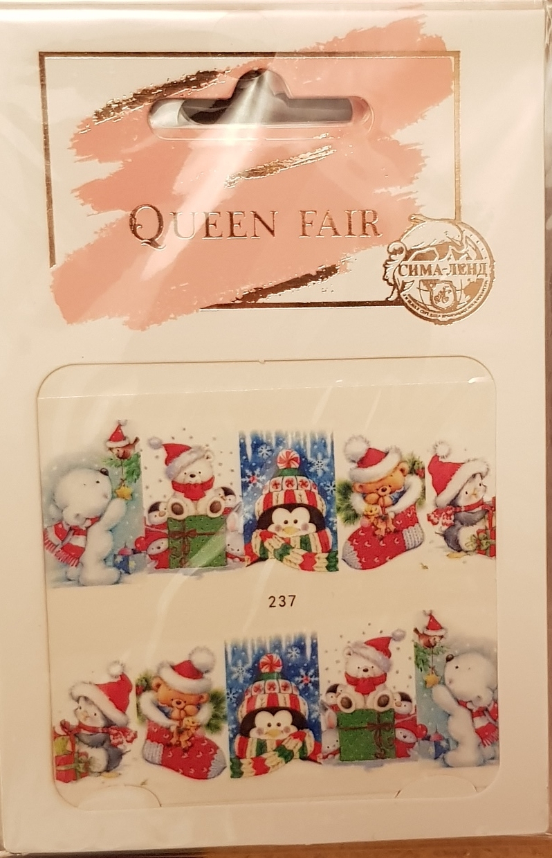 

Дизайн для ногтей Queen fair Новогодний, Разноцветный