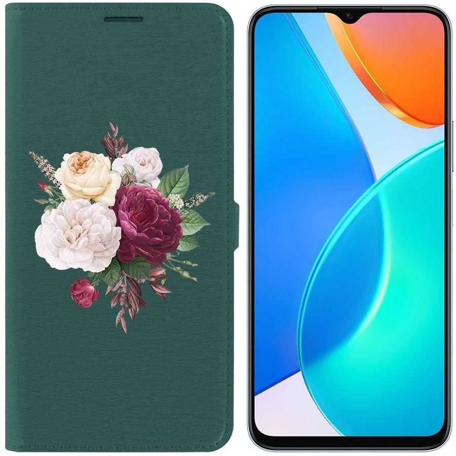 

Чехол-книжка Eco Book для Honor X6 Цветочная композиция, Зеленый
