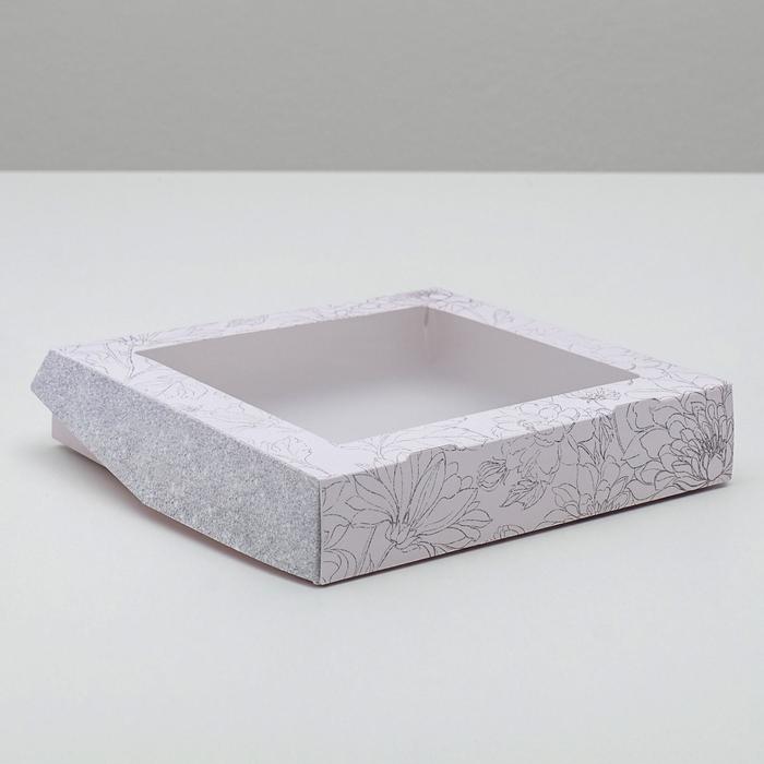 

Коробка кондитерская Дарите Счастье Flowers 20 х 20 х 4 см 5 шт, Серый