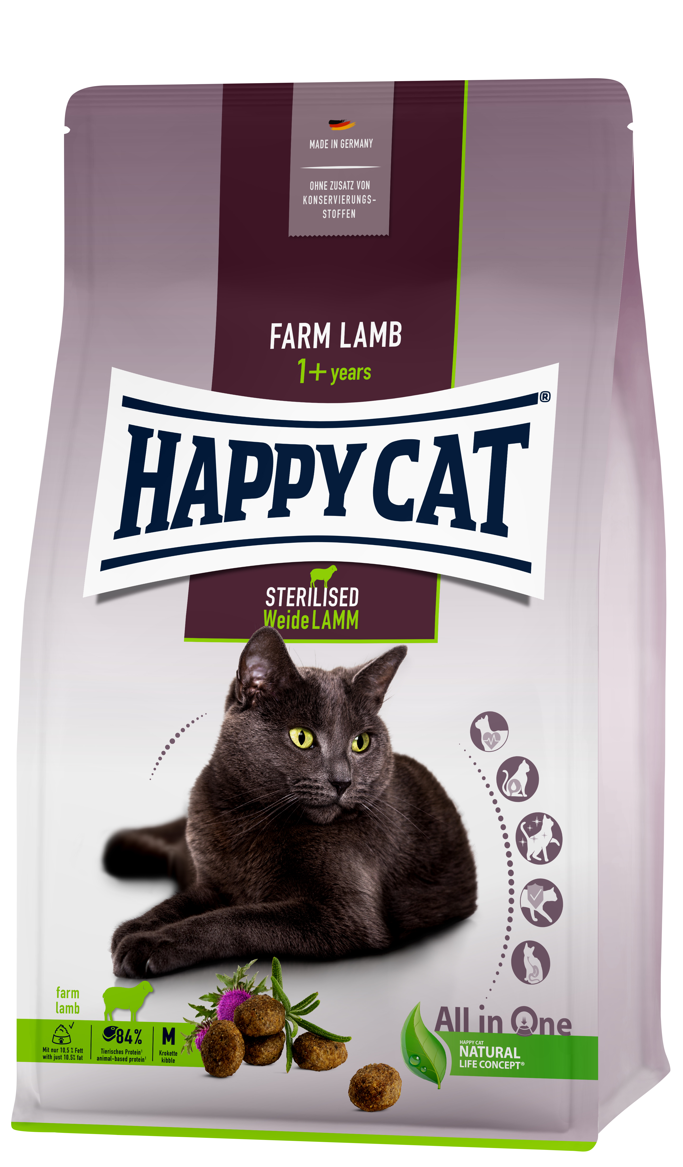 фото Сухой корм для кошек happy cat sterilised, ягненок, 4 кг