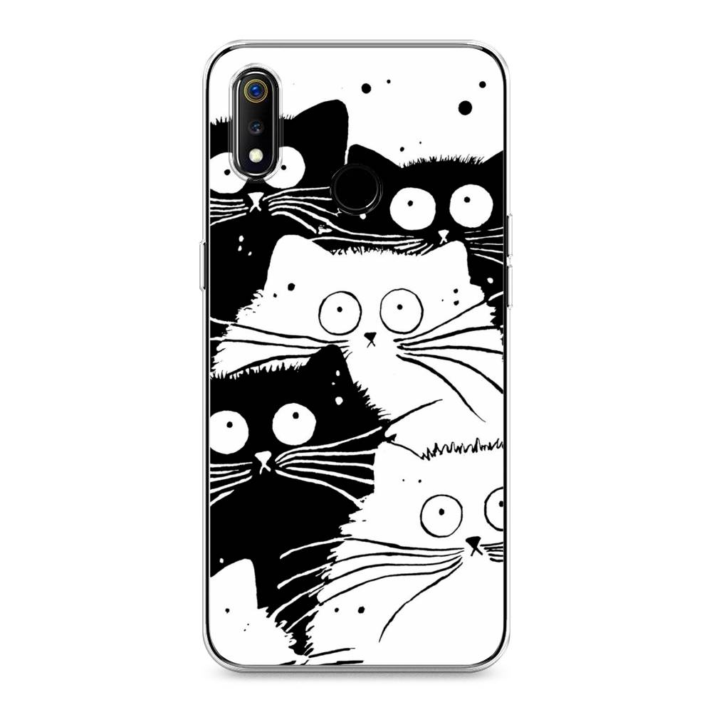 

Чехол Awog на Realme 3 "Коты черно-белые", Разноцветный, 251050-2