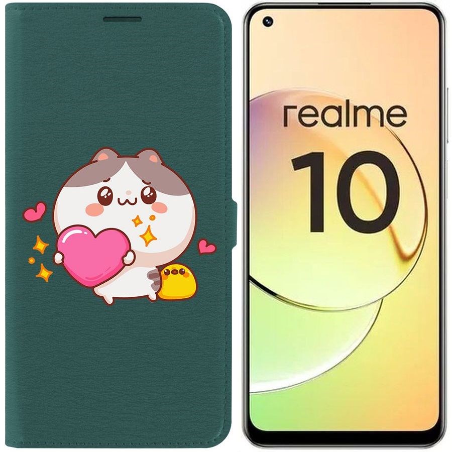 

Чехол-книжка Eco Book для Realme 10 4G Сердце для тебя, Зеленый