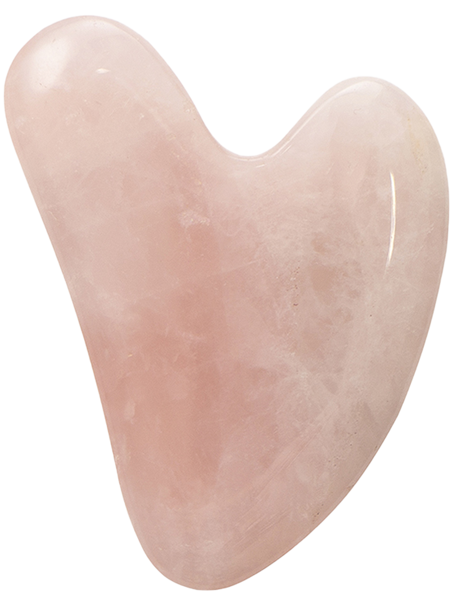 фото Скребок гуаша marbella сердце из натурального розового кварца premium