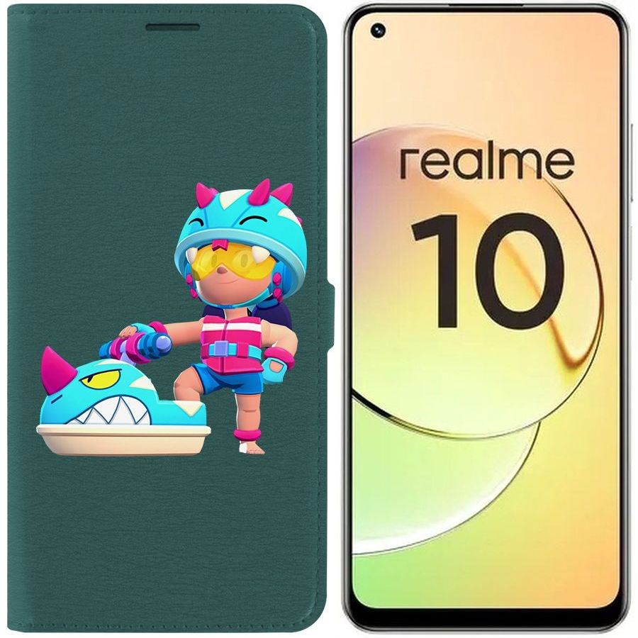 

Чехол-книжка Eco Book для Realme 10 4G Brawl Stars-Аквабайкер Джеки