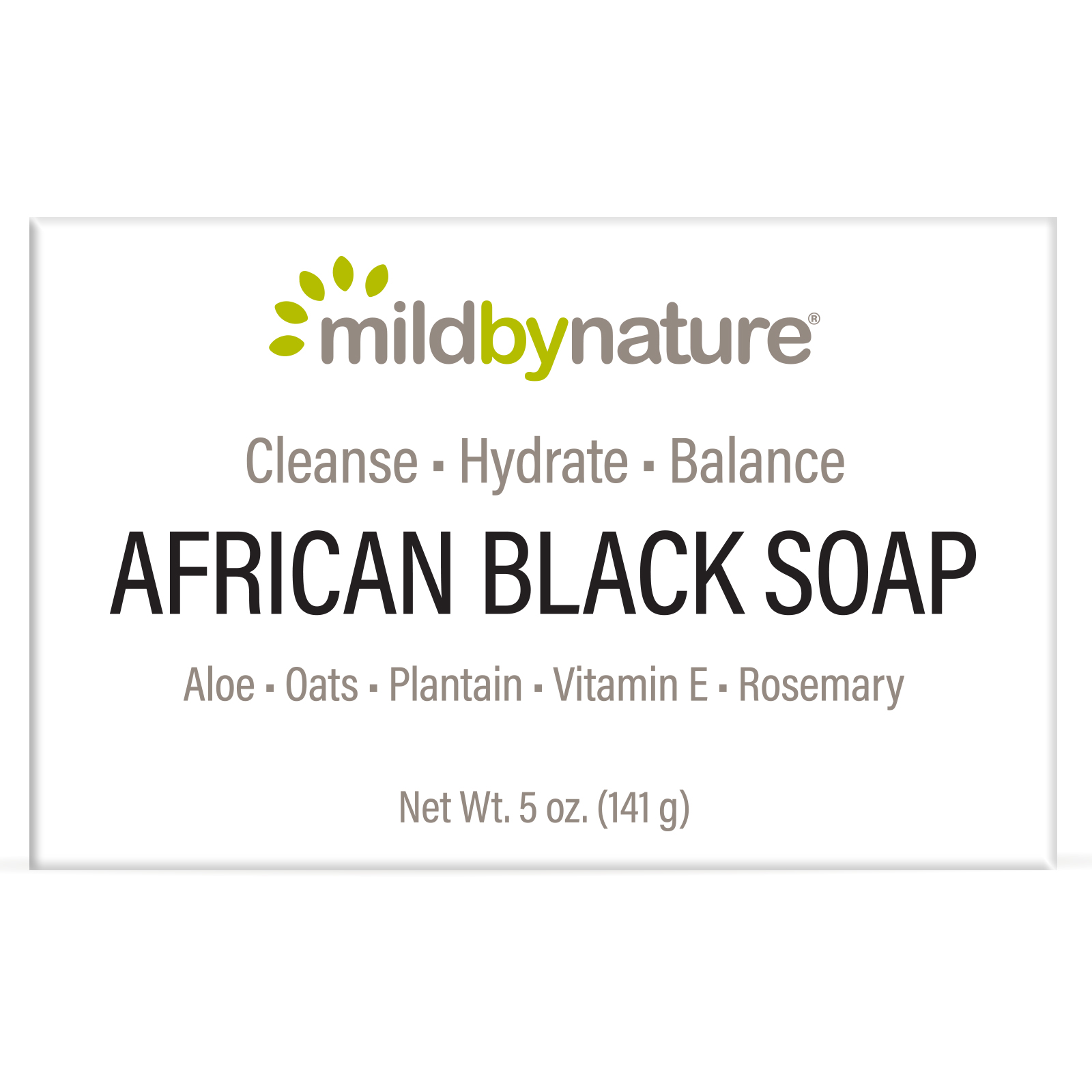 фото Мыло mild by nature african black, bar soap, with oats&plaintains, 141 г