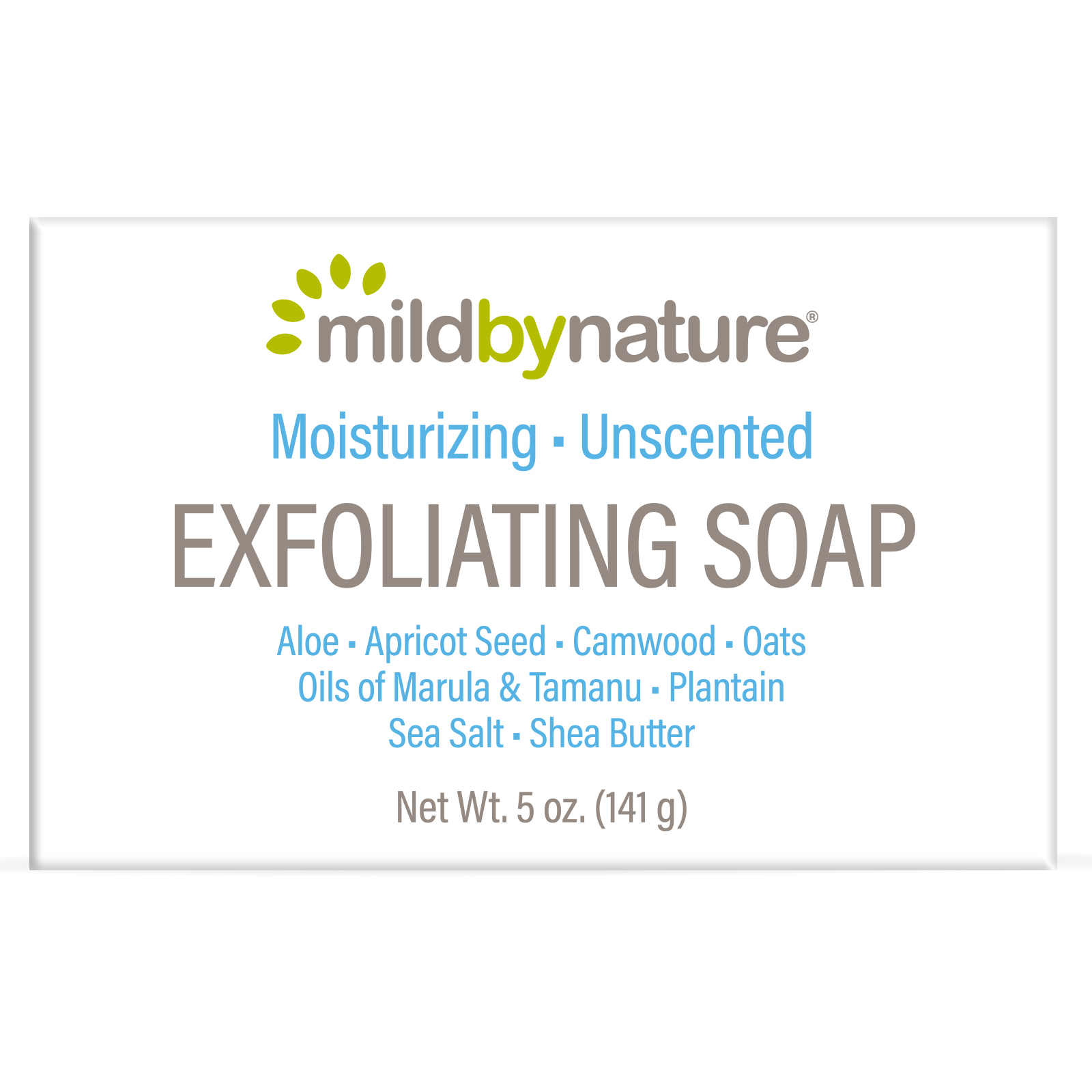 фото Мыло mild by nature exfoliating bar soap marula&tamanu oils plus shea butter 141 г