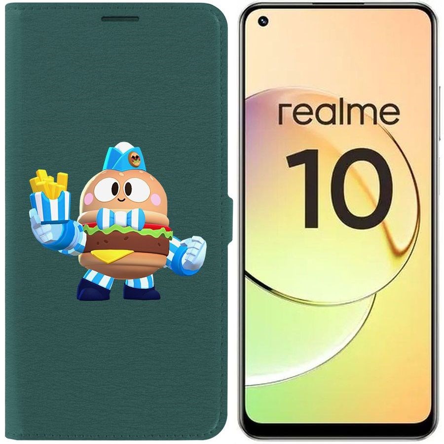 

Чехол-книжка Eco Book для Realme 10 4G Brawl Stars-Бургер Лу