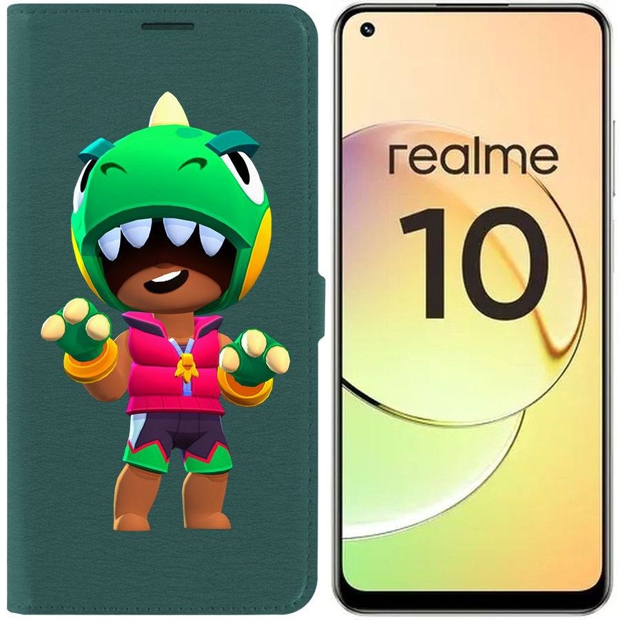 

Чехол-книжка Eco Book для Realme 10 4G Brawl Stars-Дино Леон