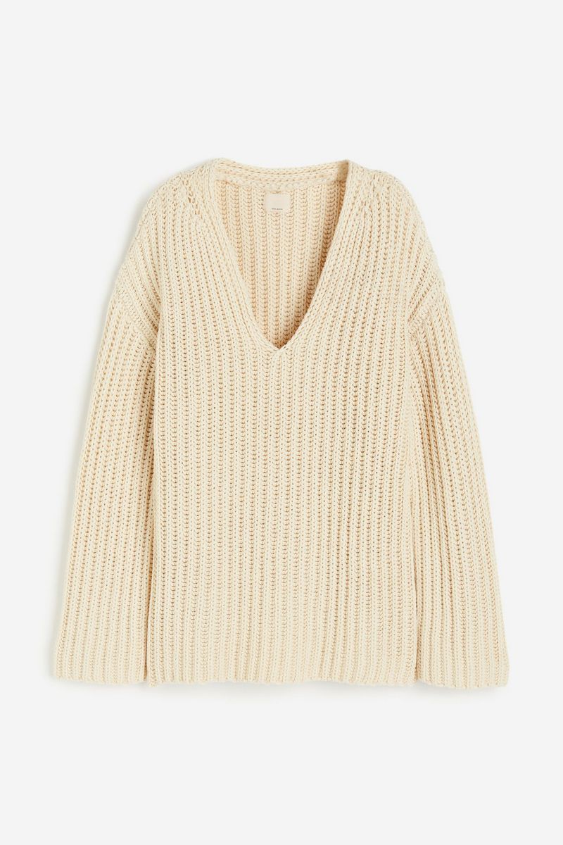 

Пуловер женский H&M 1218186 бежевый XL, 1218186