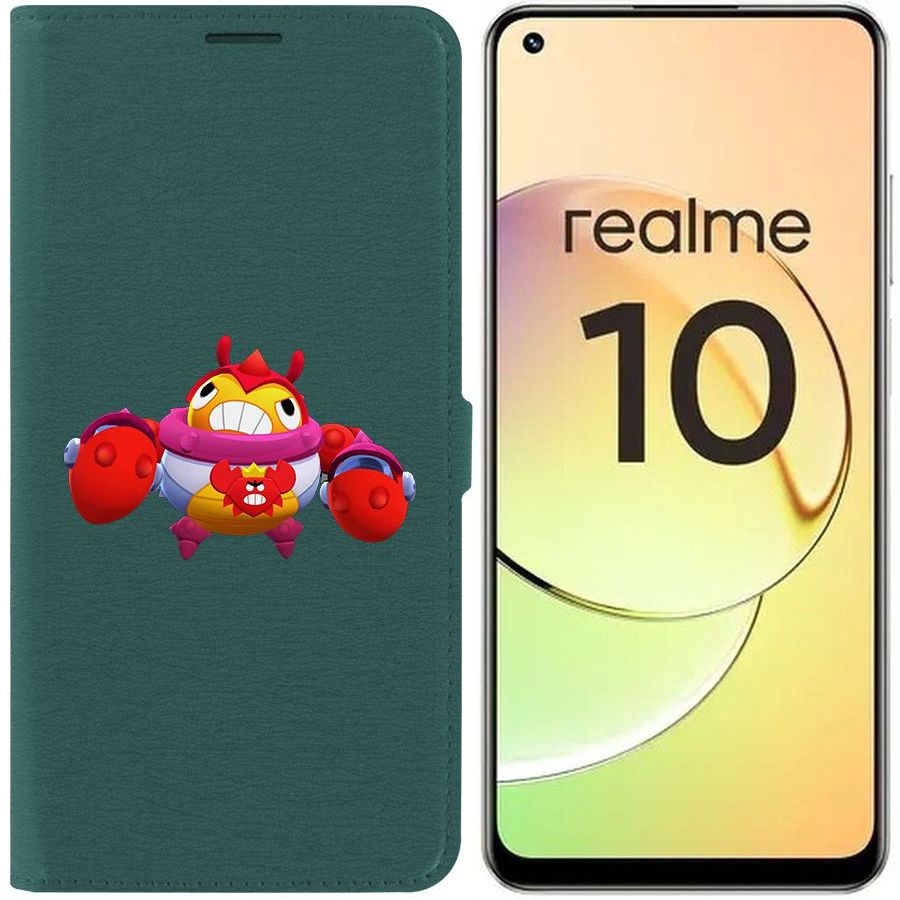 

Чехол-книжка Eco Book для Realme 10 4G Brawl Stars-Краб Тик