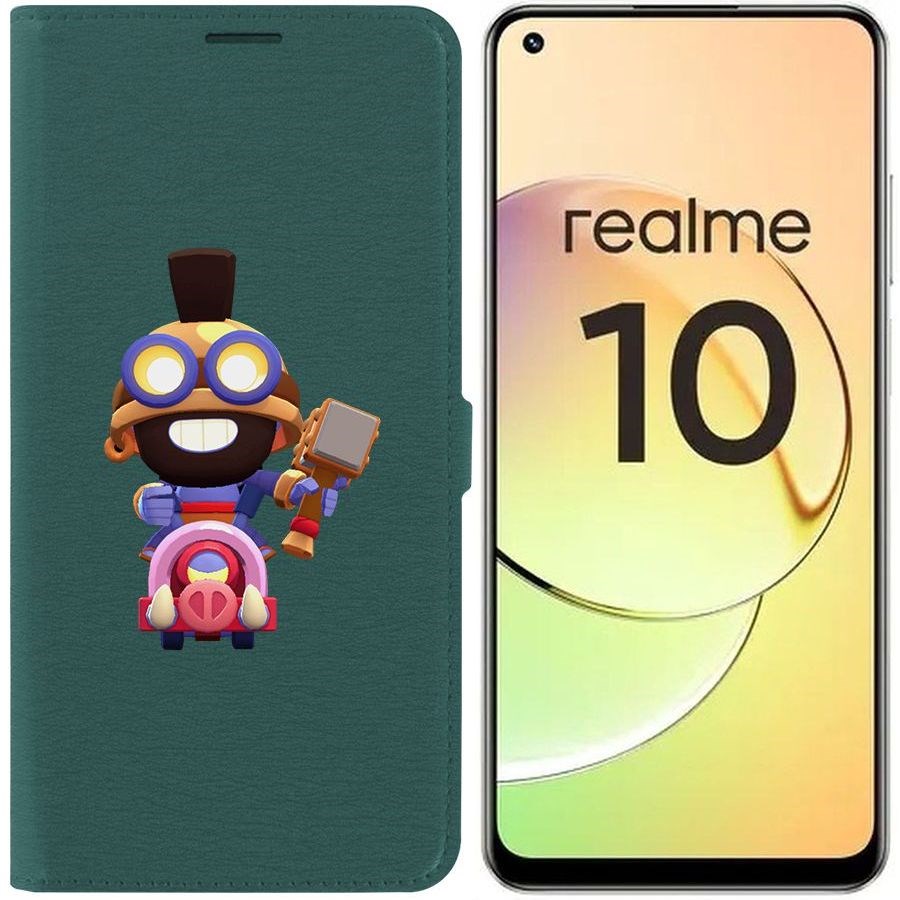 

Чехол-книжка Eco Book для Realme 10 4G Brawl Stars-Карл Всадник на кабане