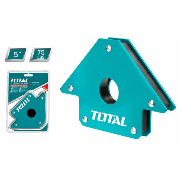 Магнитный угольник-держатель для сварки TOTAL TAMWH75052 на 3 угла, усилие 34 кг.