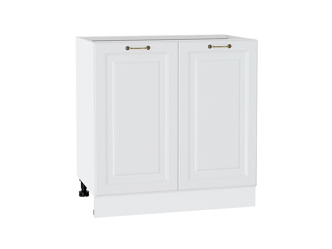 

Напольный шкаф 800 с 2-мя дверцами МС Ницца Сурская мебель МДФ цвет Белый/Айленд СофтФ50, Ницца