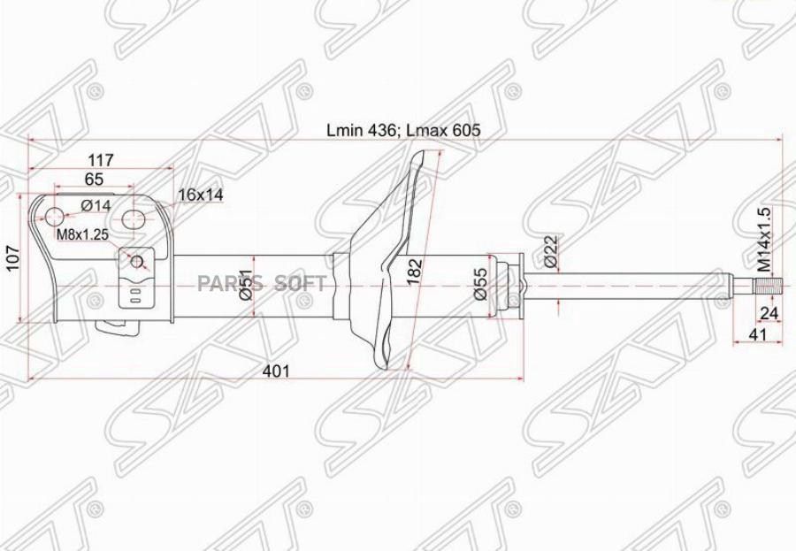 

SAT Стойка передняя SUBARU FORESTER 97-02 RH