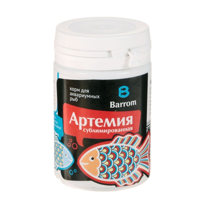 Корм для аквариумных рыбок Barrom артемия рачок сублимированный 3 шт по 75 мл