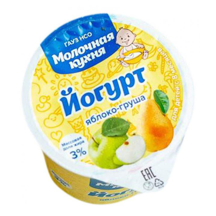 

Йогурт Молочная кухня яблоко-груша с 8 месяцев 3% БЗМЖ 200 мл