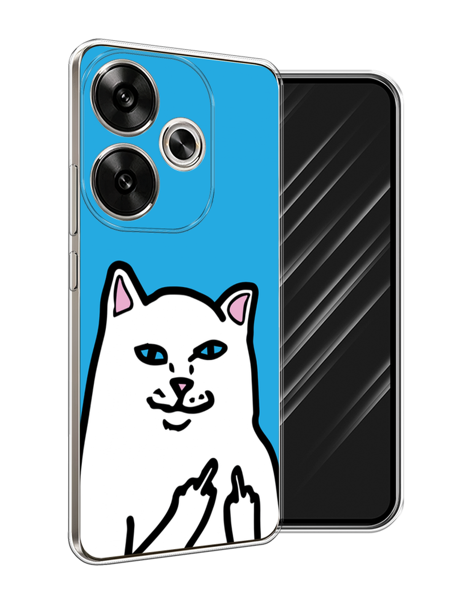 

Чехол Awog на Xiaomi Redmi Turbo 3, Poco F6 "Кот жесть", Белый;голубой;черный, 322250-1