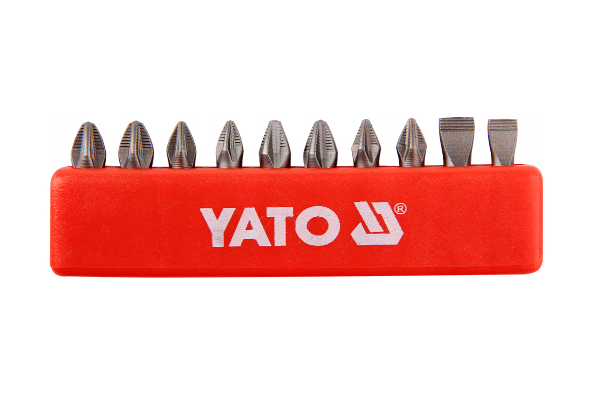 YATO YT-04822 Набор бит 25 мм, 10шт 5, 6 мм, PH1, PH1, PH2, PH2, PZ1, PZ1, PZ2, PZ2 1шт