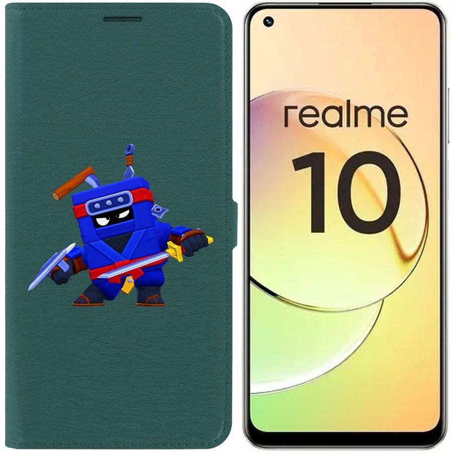 

Чехол-книжка Eco Book для Realme 10 4G Brawl Stars-Ниндзя Эш