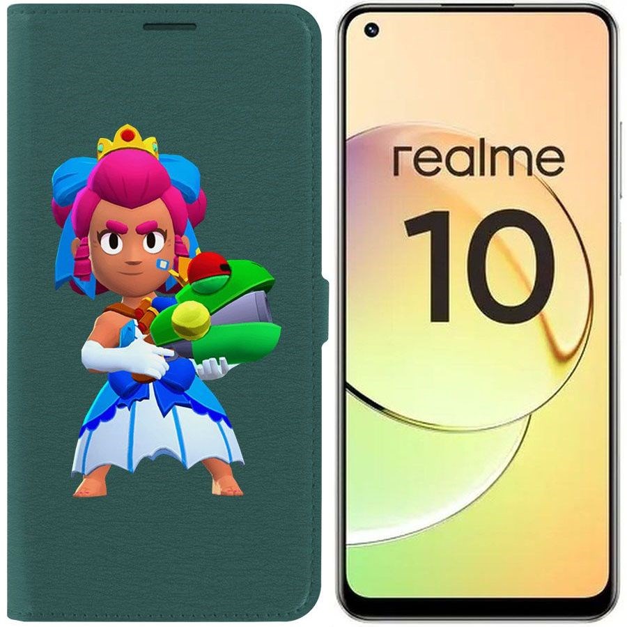 

Чехол-книжка Eco Book для Realme 10 4G Brawl Stars-Принцесса Шелли
