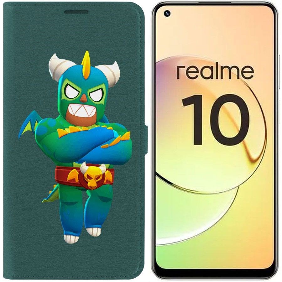 

Чехол-книжка Eco Book для Realme 10 4G Brawl Stars-Эль Дракон Вердозо