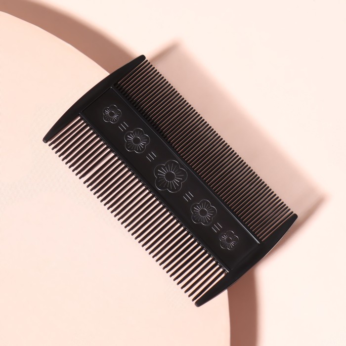 Расчёска двусторонняя, цвет чёрный (20 шт) термобрашинг профессиональный вентилируемый d 3 2 см цвет бирюзовый чёрный