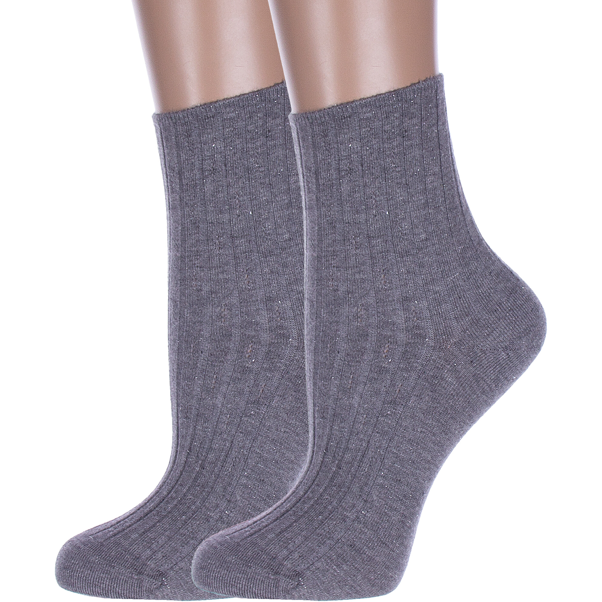 Комплект носков женских Rusocks 2-Ж3-13041 серых 23-25, 2 пары