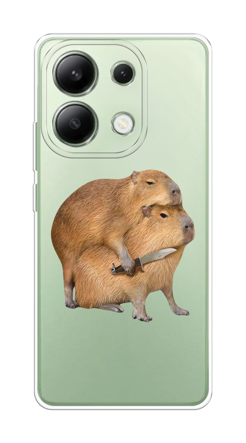 

Чехол на Xiaomi Redmi Note 13 4G (Global) "Капибара с ножом", Бежевый, 321050-1