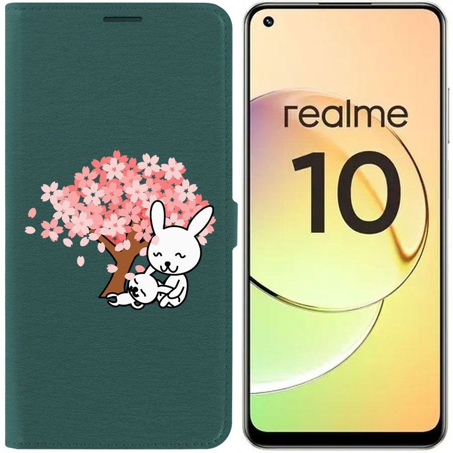 фото Чехол-книжка eco book для realme 10 4g кролики krutoff