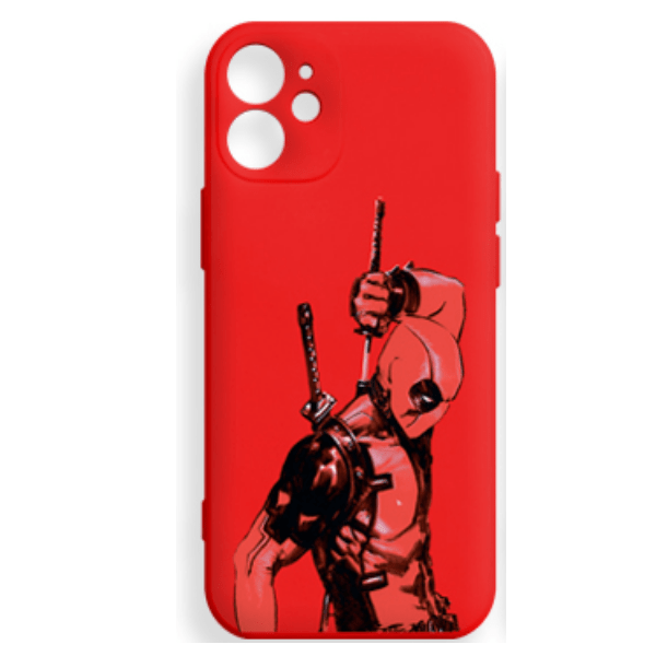 фото Чехол для iphone 12 mini silicone с принтом "deadpool", красный nobrand