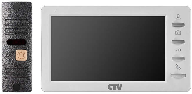 Комплект цветного видеодомофона CTV-DP1701S, цвет Белый козырёк гк спецобъединение