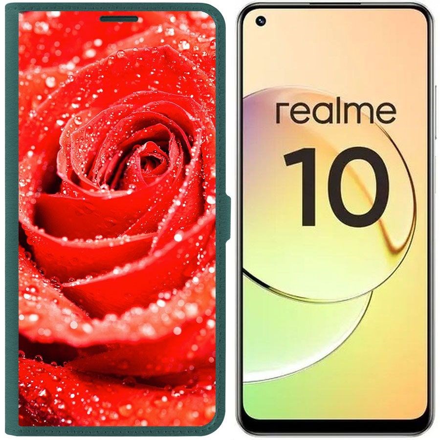 

Чехол-книжка Eco Book для Realme 10 4G Роза, Зеленый