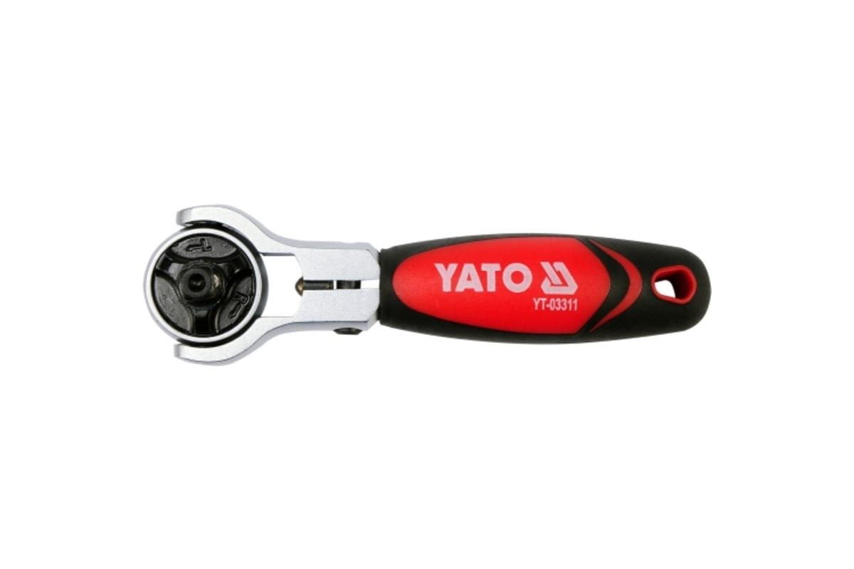 YATO YT-03311 Трещотка с пластмассовой ручкой, вращающаяся, 72 зуба, 1/4 inch x 6 мм, 115 yato трещотка с пластмассовой ручкой 72 зуба 1 2 inch 255 мм