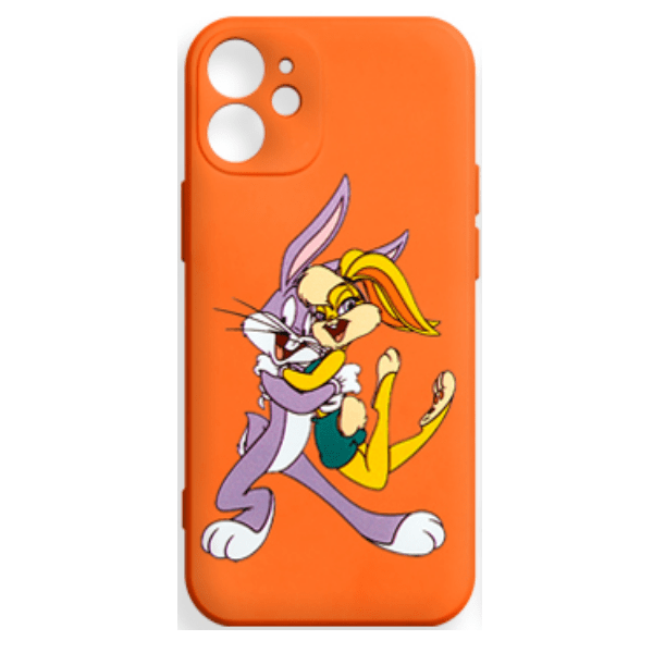 фото Чехол для iphone 12 mini silicone с принтом "bugs bunny", оранжевый nobrand